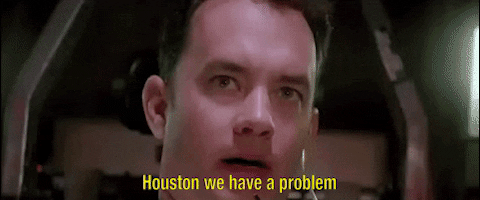 É um Gif com a cena do filme Apollo 13, onde a personagem do ator Tom Hanks disse "Houston, we have a problem"
