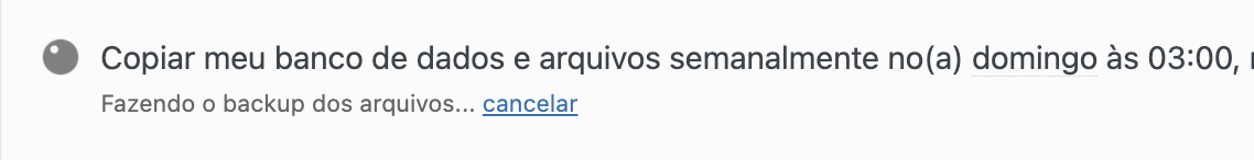Captura de tela mostrando plugin BackUpWordPress